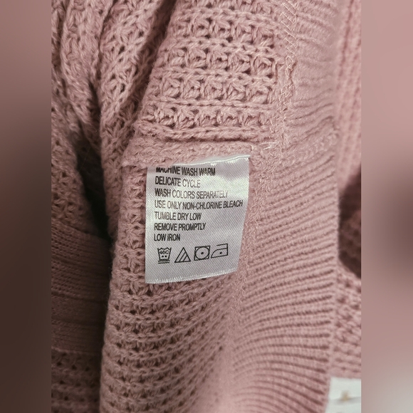 NWOT ROAMAN'S Mauve Pink Knitted Zip-Up Hoodie Sweater Jacket-M(14-16) - Picture 7 of 8